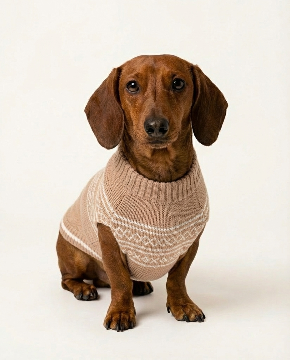 Oat Biscuit Baby Alpaca Dog Sweater