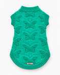Load image into Gallery viewer, Green Butterfly Monogram Knit - Baby Alpaca Dog Sweater