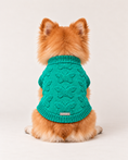 Load image into Gallery viewer, Green Butterfly Monogram Knit - Baby Alpaca Dog Sweater