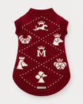Load image into Gallery viewer, Burgundy Queen Chess Knit - Baby Alpaca Dog Sweater