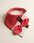 Load image into Gallery viewer, Red Bow Gingham Bandana