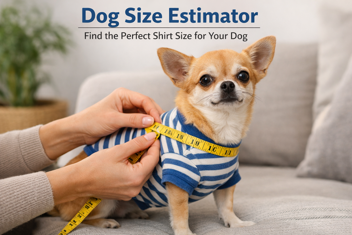 dog size estimator measuring small dog for shirt size