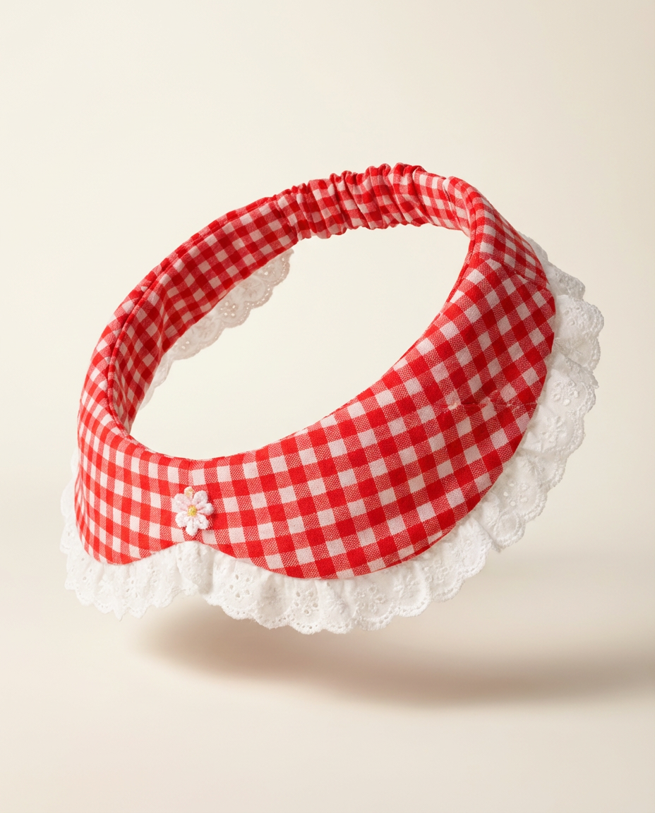 Red Gingham Bow Collar