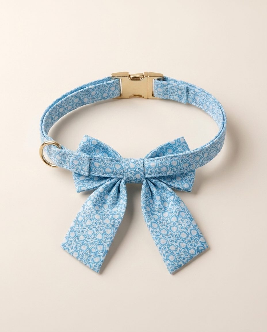 Blue Bow Collar