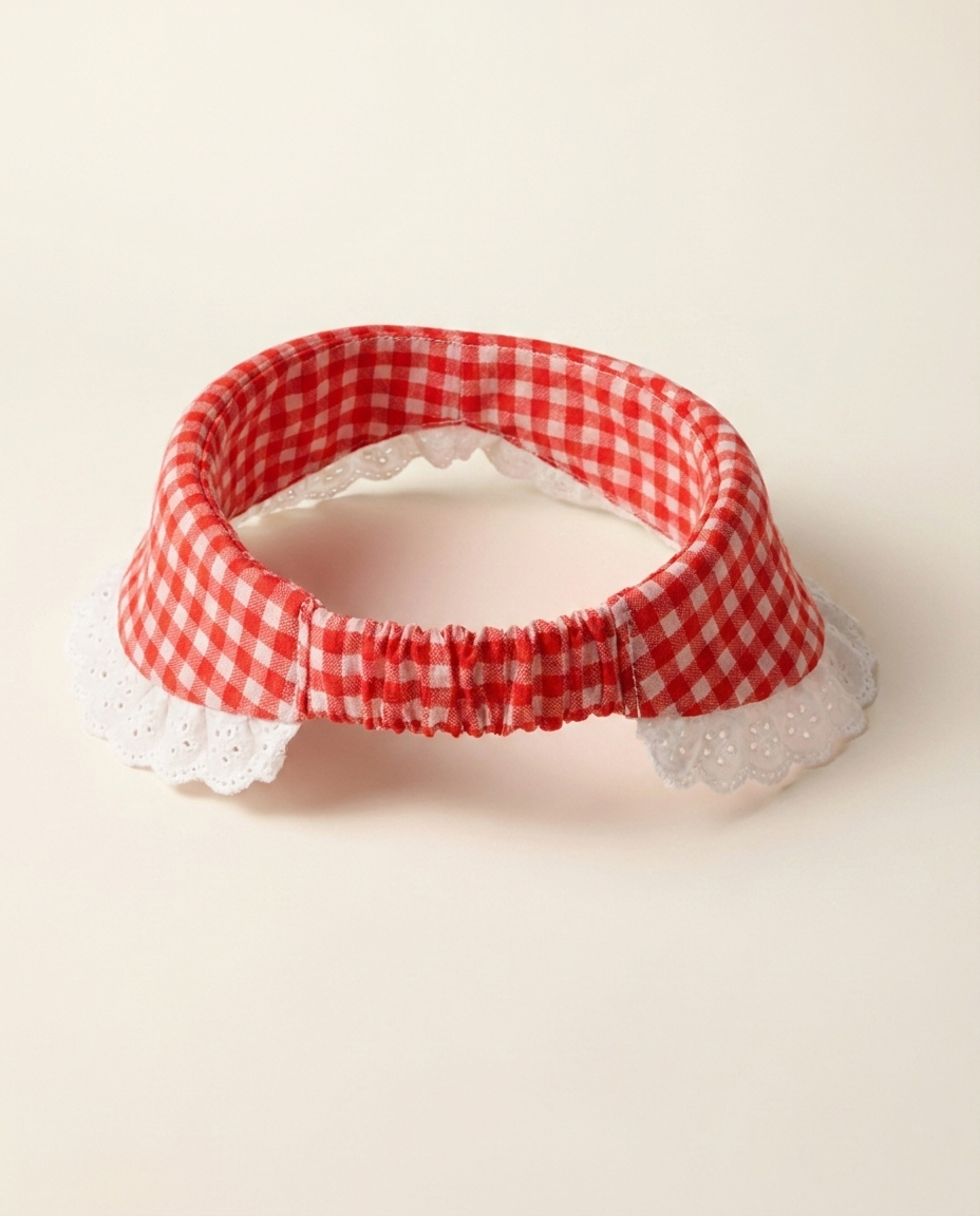 Red Gingham Bow Collar