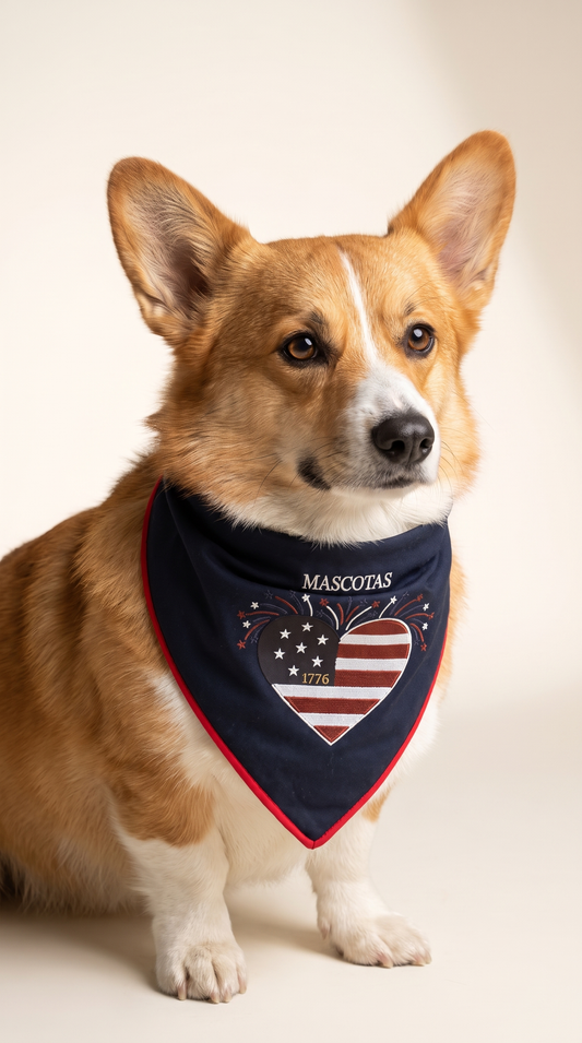 Navy 4th of July dog bandana