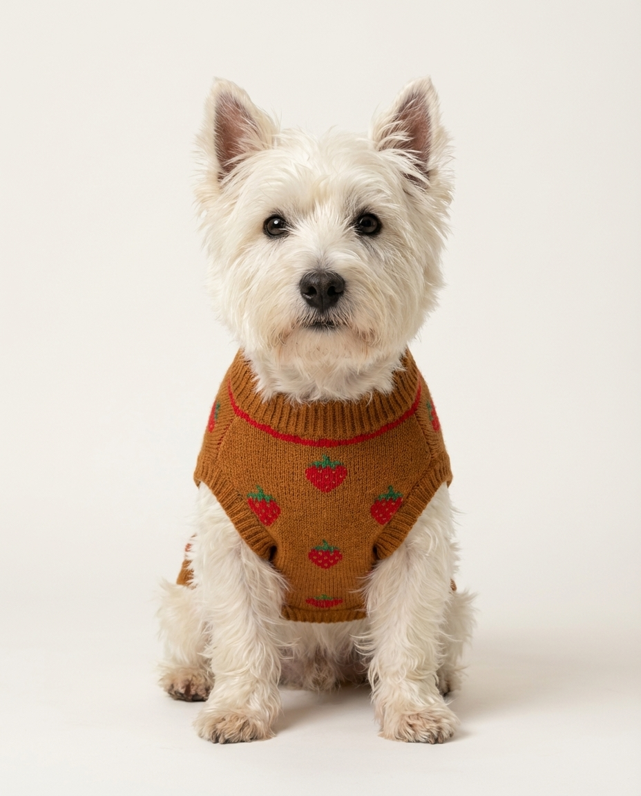 Strawberry Kiss Baby Alpaca Dog Sweater | Mascotas Cloud Capsule