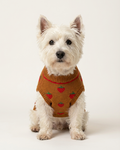 Strawberry Kiss Baby Alpaca Dog Sweater