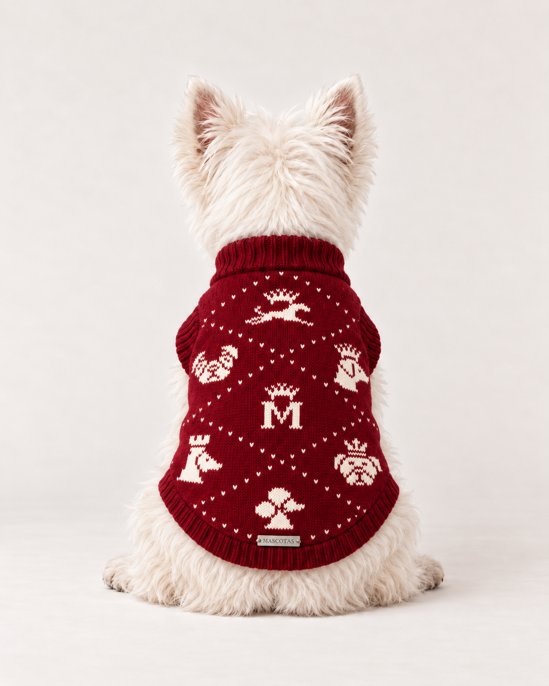 Burgundy Queen Chess Knit - Baby Alpaca Dog Sweater