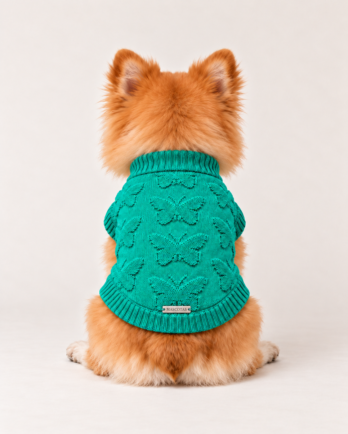Green Butterfly Monogram Knit - Baby Alpaca Dog Sweater