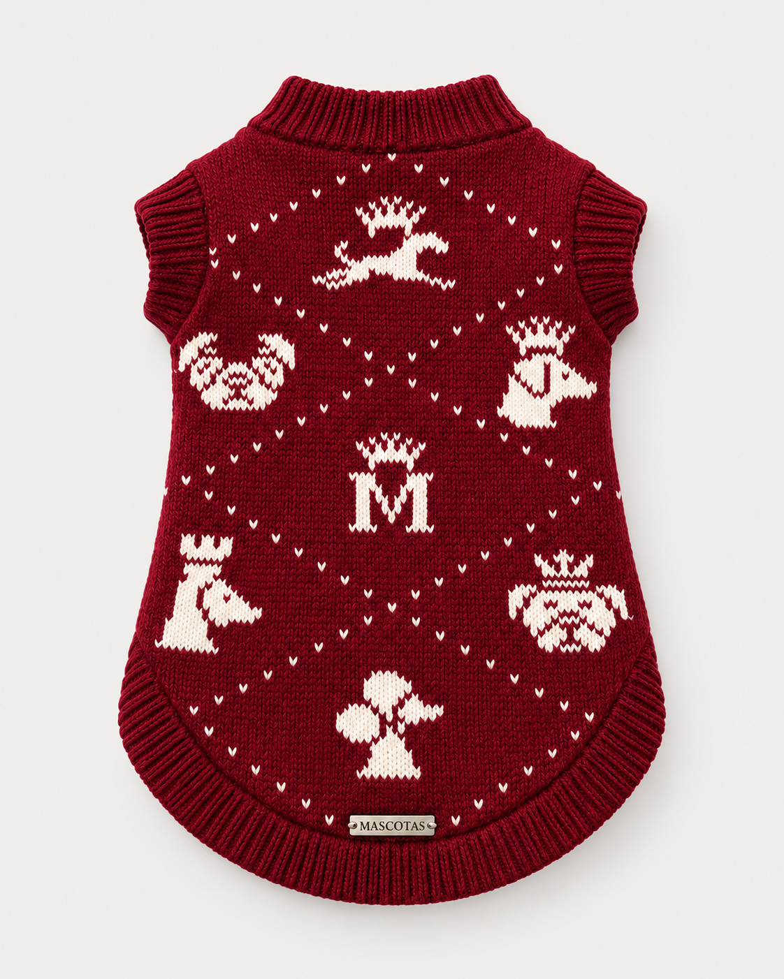 Burgundy Queen Chess Knit - Baby Alpaca Dog Sweater