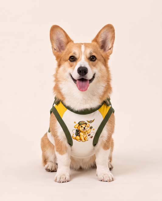 Golden Sidekick Superhero Dog Costume with Cape