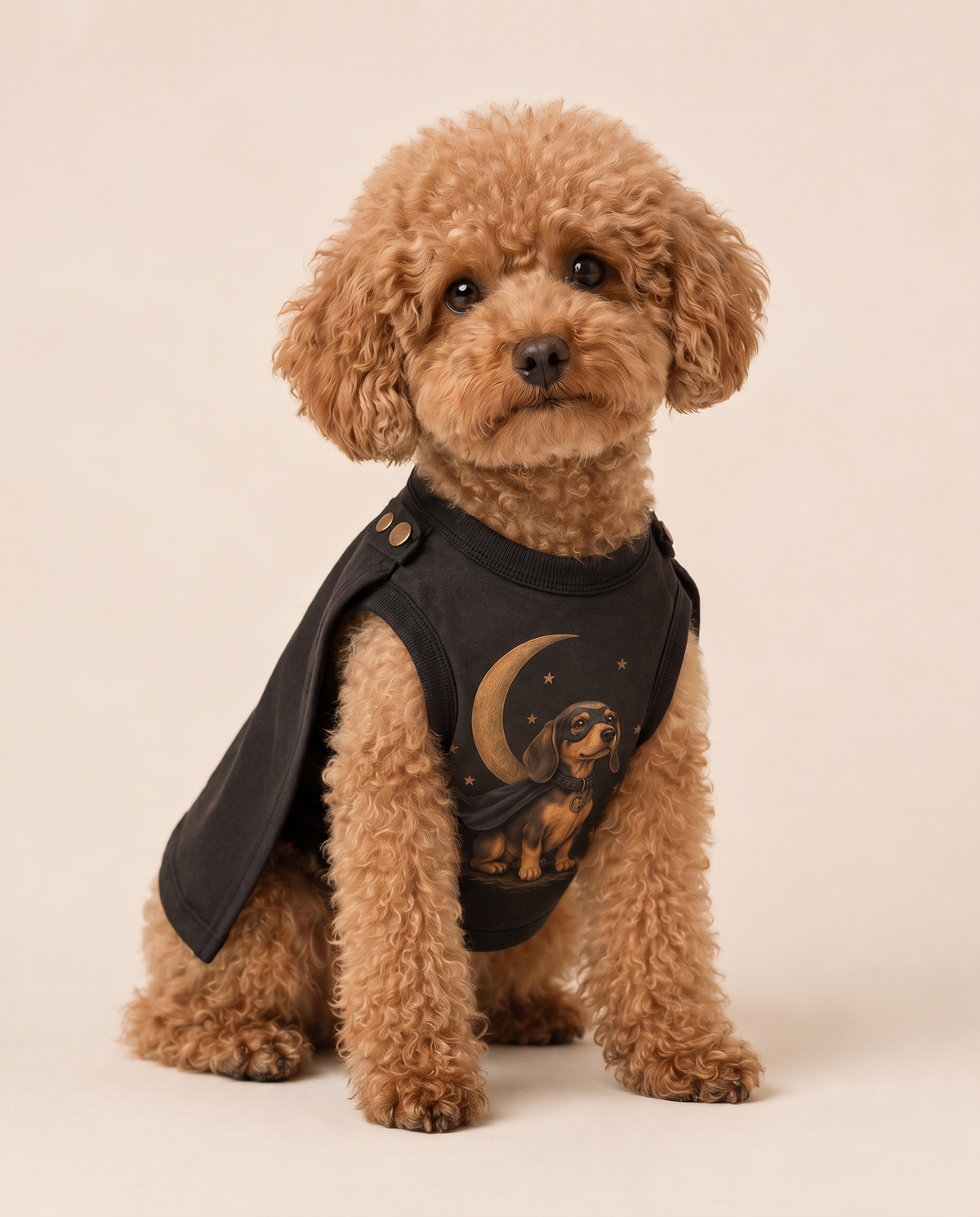 Midnight Guardian Superhero Dog Costume with Cape