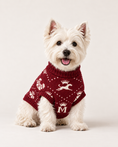 Load image into Gallery viewer, Burgundy Queen Chess Knit - Baby Alpaca Dog Sweater
