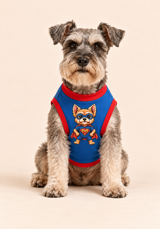 Super Pup Hero Tee | Blue Superhero Dog Shirt