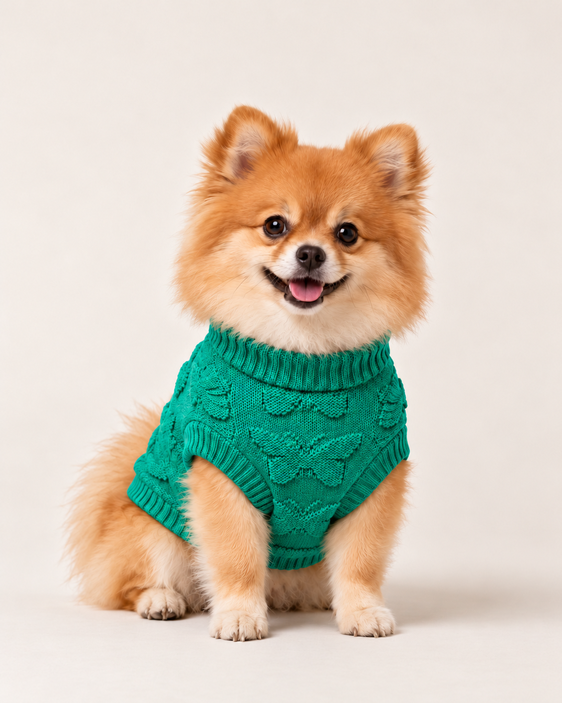 Green Butterfly Monogram Knit - Baby Alpaca Dog Sweater