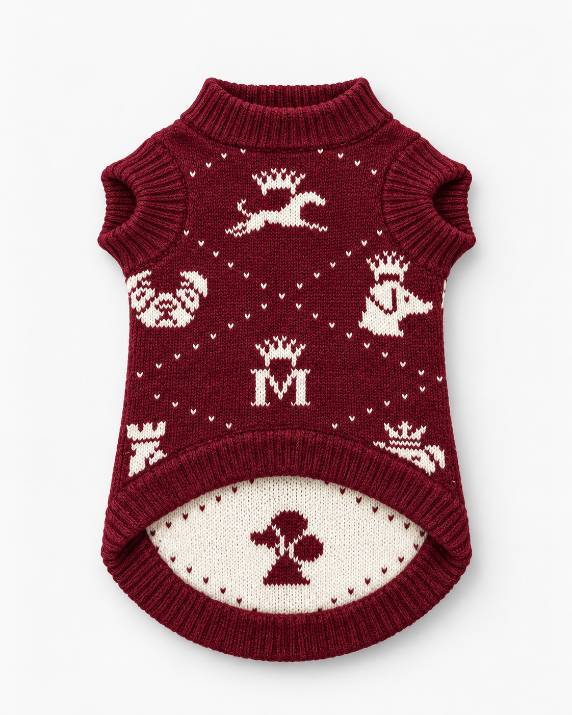Burgundy Queen Chess Knit - Baby Alpaca Dog Sweater