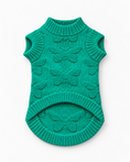 Load image into Gallery viewer, Green Butterfly Monogram Knit - Baby Alpaca Dog Sweater

