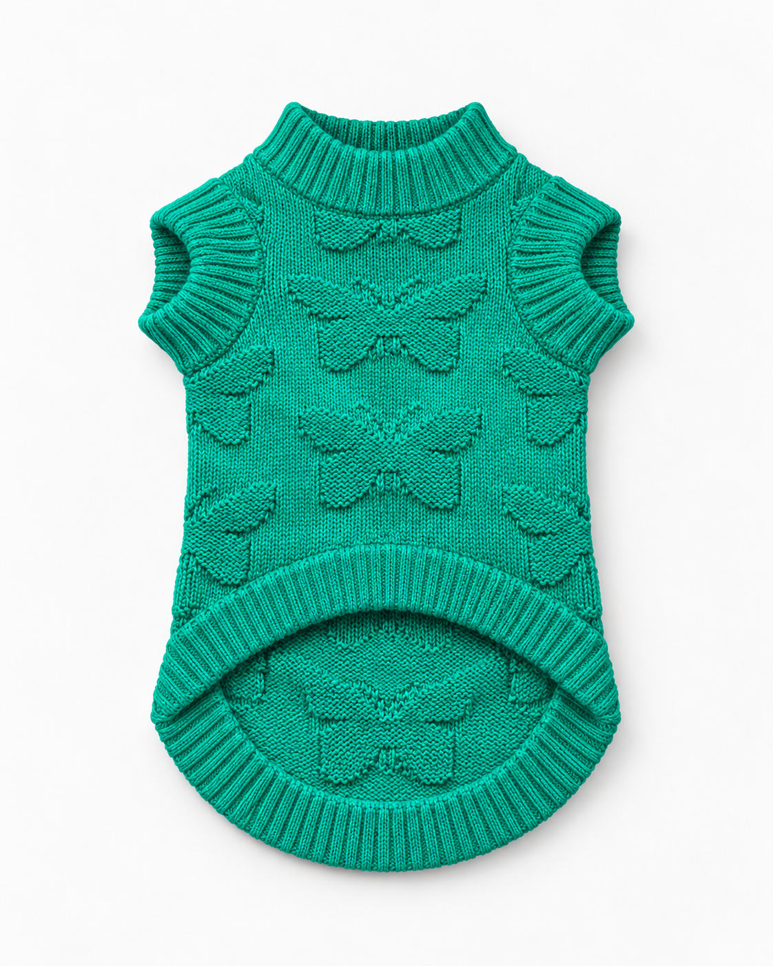 Green Butterfly Monogram Knit - Baby Alpaca Dog Sweater