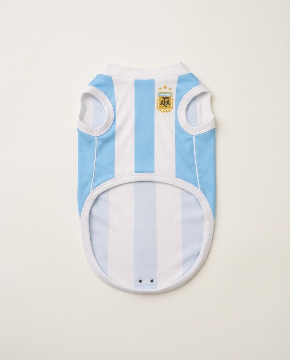 Baby bib with blue, white, and green striped pattern on a light gray background