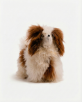 Load image into Gallery viewer, Stuffed toy dog with brown and white fur on a white background
