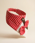 Load image into Gallery viewer, Red Bow Gingham Bandana
