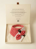 Load image into Gallery viewer, Red Bow Gingham Bandana
