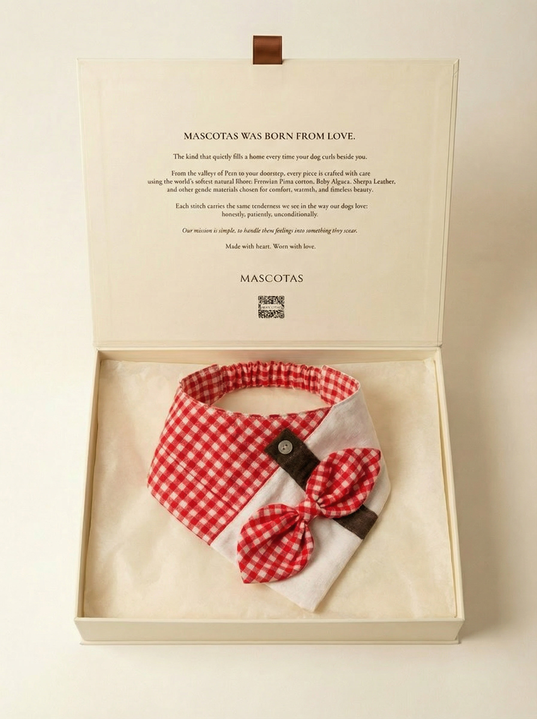 Red Bow Gingham Bandana
