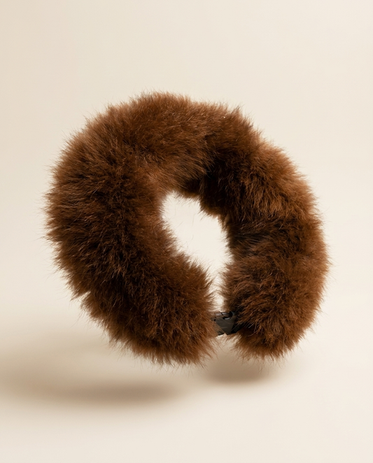 Dark Alpaca Fur Collar