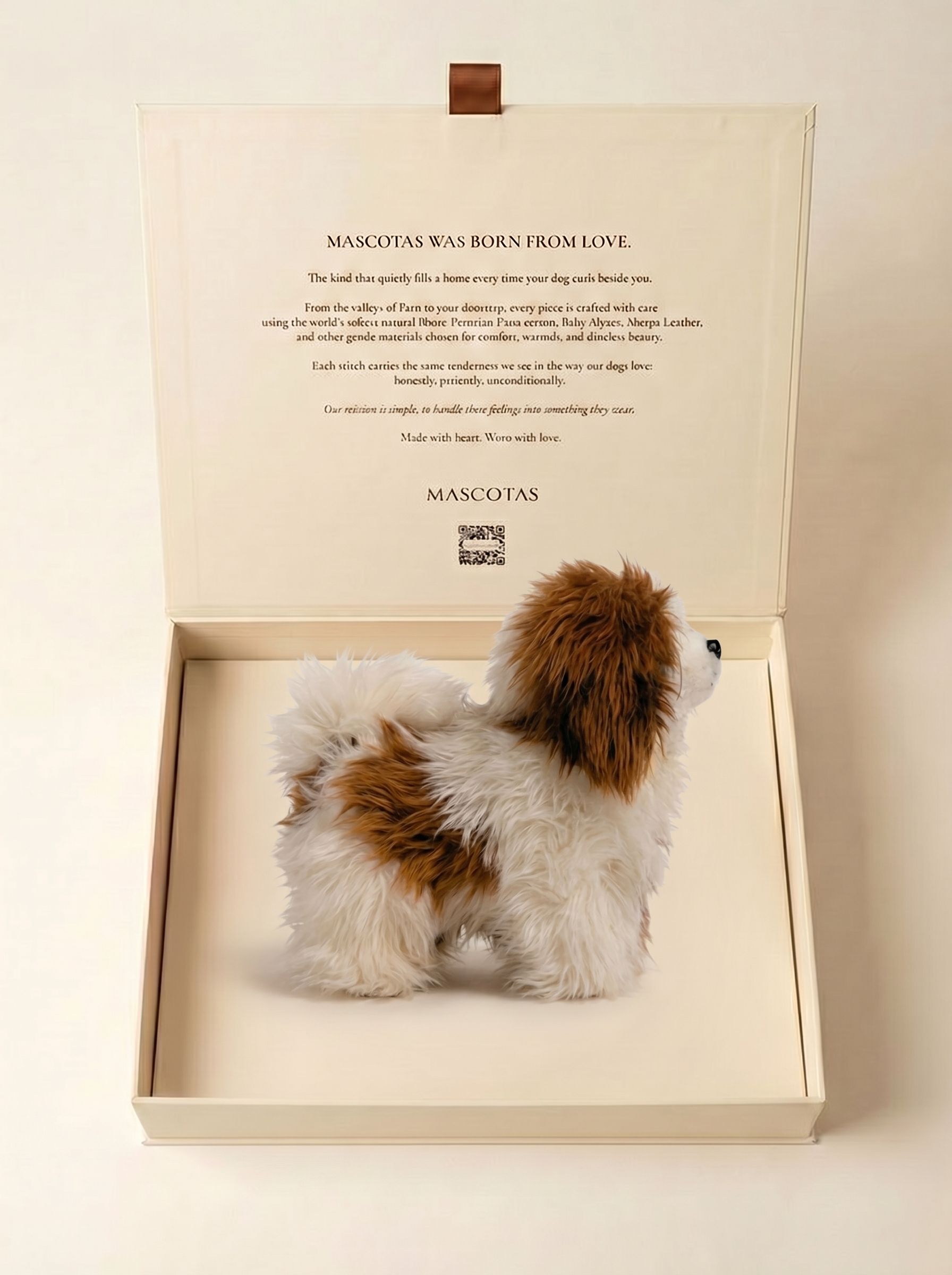 White/Brown Alpaca Toy