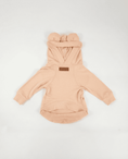 Load image into Gallery viewer, Beige baby romper with hood - Front view of Snuggle Snitch Hoodie, stylish dog hoodies

