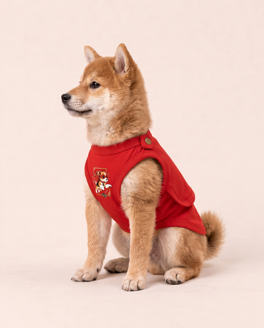 Crimson Acrobat Superhero Dog Halloween Costume