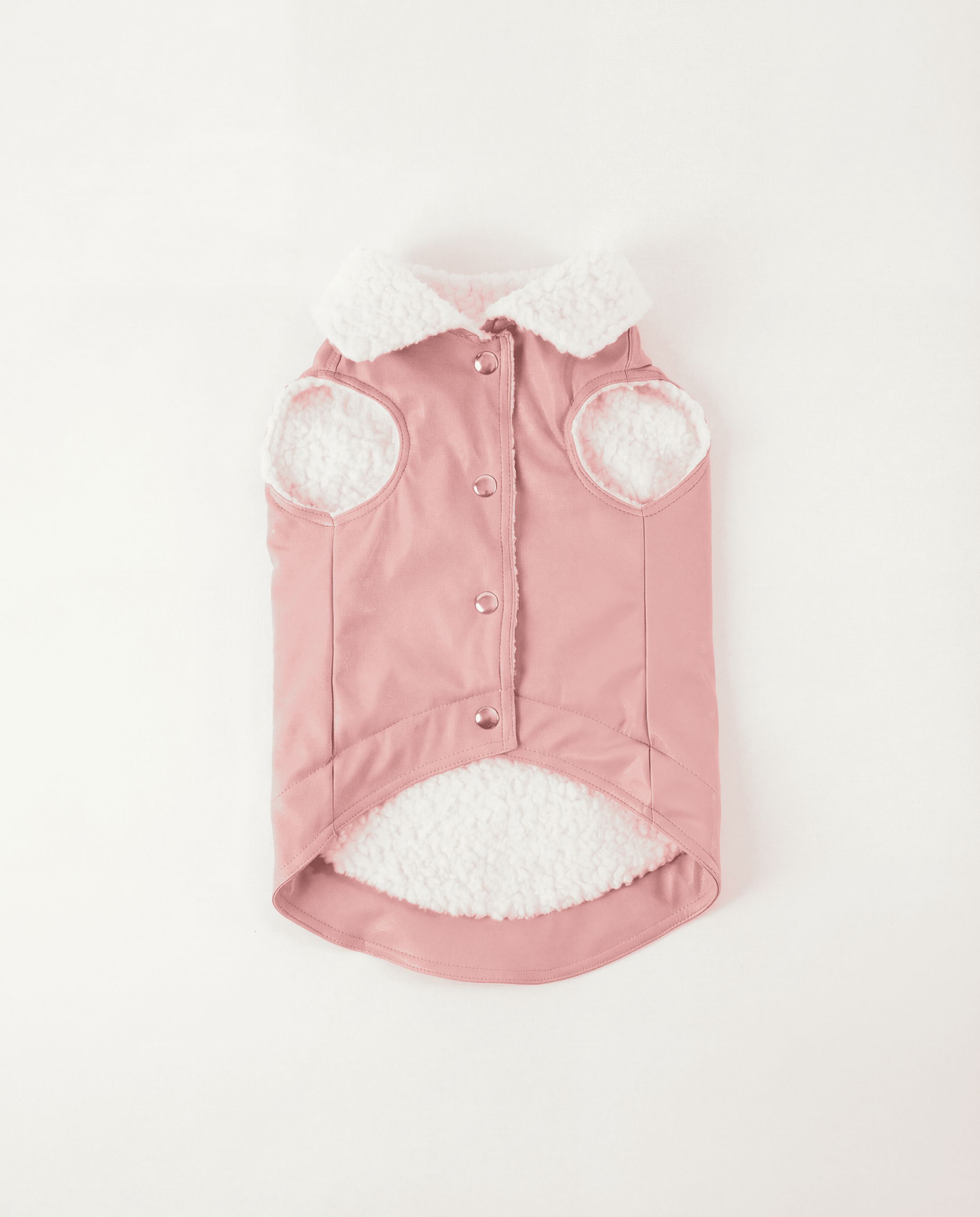 Front view of Pink Winter Vest for Dog