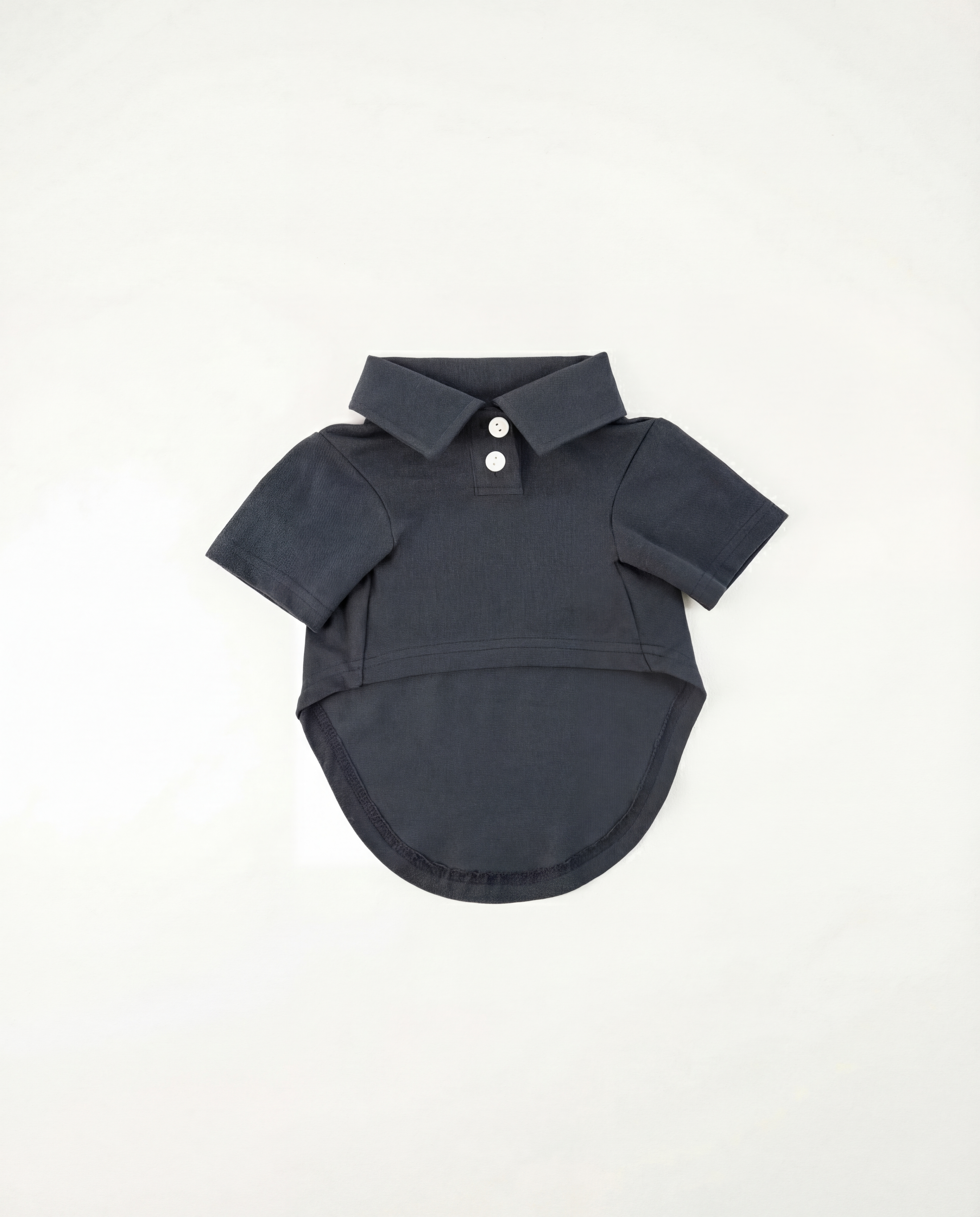 Navy blue baby outfit with a collar - front view of Timeless Pique Polo