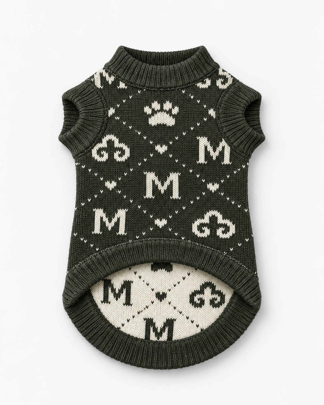 Onyx Knight Chess Knit - Baby Alpaca Dog Sweater