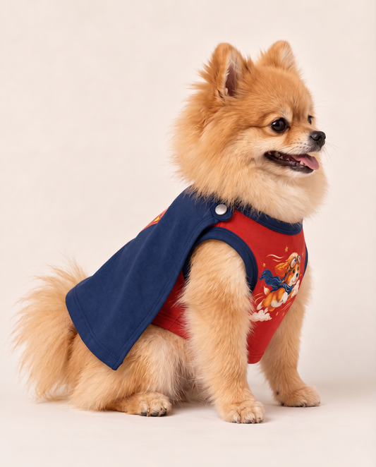 Sky Sentinel Superhero Dog Costume with Cape