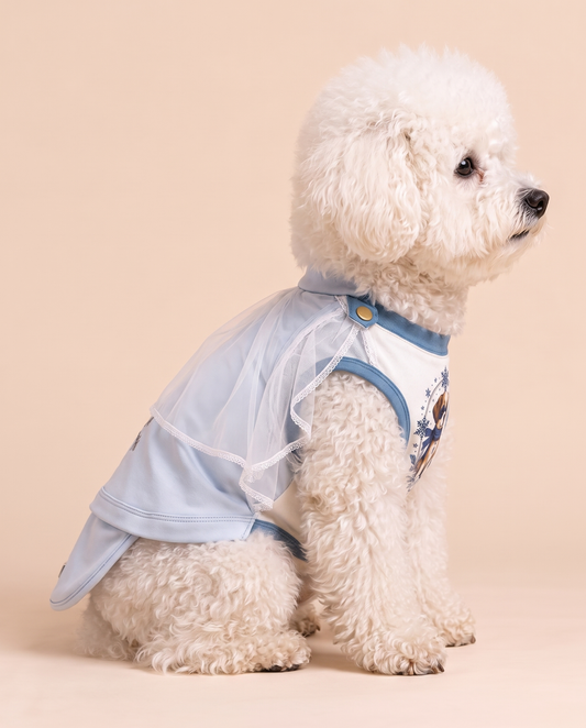 Frost Guardian dog costume, right side (Double-Layer Tulle)