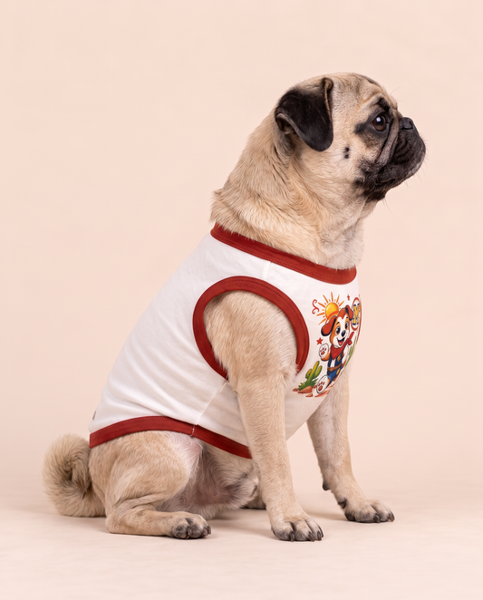 Cowboy Pup Trail Tee | Cream Western Dog Shirt