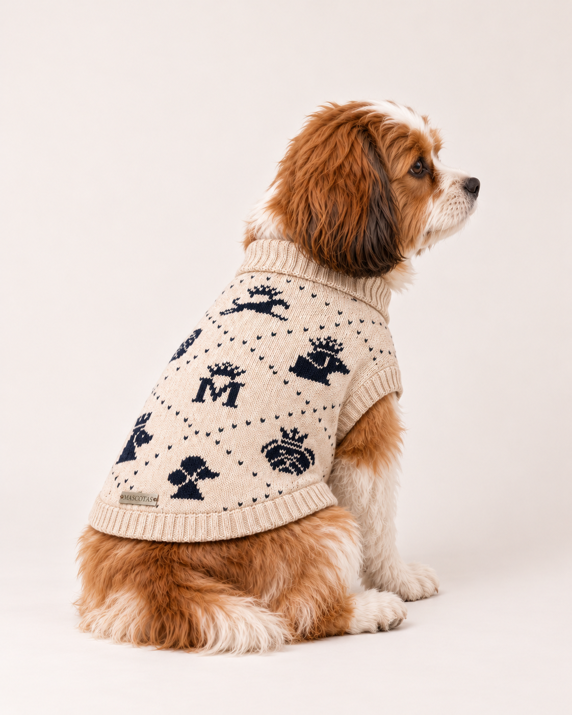 Camel Rook Chess Knit - Baby Alpaca Dog Sweater